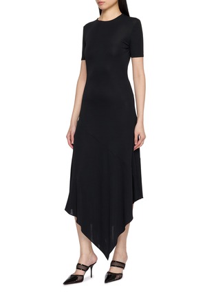Detail View - Click To Enlarge - ALAÏA - Belted Asymmetrical Jersey Dress