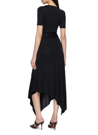 Back View - Click To Enlarge - ALAÏA - Belted Asymmetrical Jersey Dress
