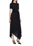 Front View - Click To Enlarge - ALAÏA - Belted Asymmetrical Jersey Dress