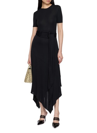 Figure View - Click To Enlarge - ALAÏA - Belted Asymmetrical Jersey Dress