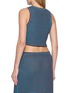 Back View - Click To Enlarge - ALAÏA - Sleeveless Bicolour Crochet Cropped Cotton Knit Top