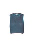 ALAÏA Sleeveless Bicolour Crochet Cropped Cotton Knit Top