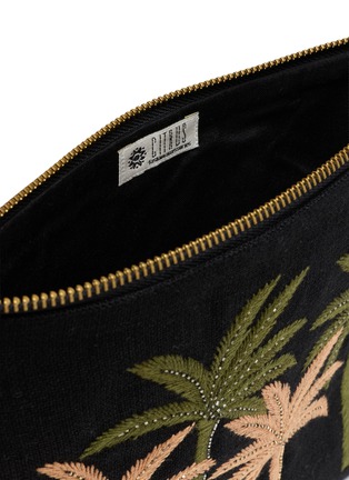 Detail View - Click To Enlarge - BENARAS - Jamaica Palm Embroidered Canvas Pouch