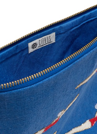 Detail View - Click To Enlarge - BENARAS - Swim Girl Embroidered Canvas Pouch