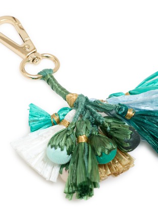 Detail View - Click To Enlarge - BENARAS - Raffia Threaded Tassel Bag Charm