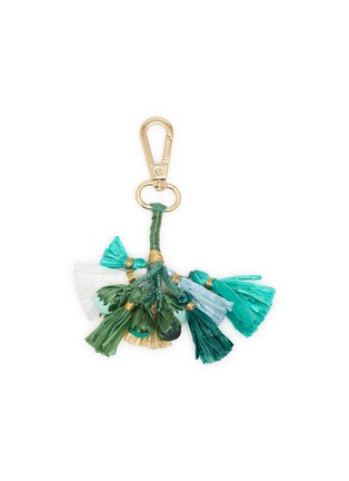 Main View - Click To Enlarge - BENARAS - Raffia Threaded Tassel Bag Charm