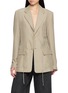 Main View - Click To Enlarge - ALEXANDERWANG - Drawcord Waist Single Breasted Blazer
