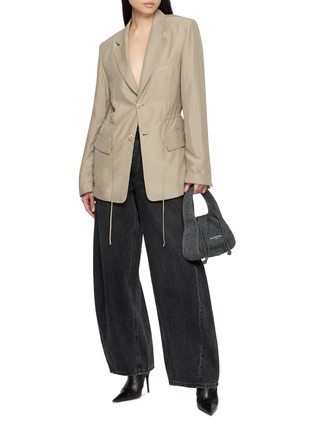 Figure View - Click To Enlarge - ALEXANDERWANG - Drawcord Waist Single Breasted Blazer