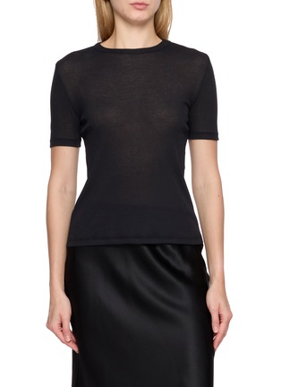 Main View - Click To Enlarge - LE17SEPTEMBRE - Short Sleeve Crewneck Japanese Fabric Top