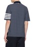 Back View - Click To Enlarge - THOM BROWNE - 4-bar Cotton Jersey Polo Shirt