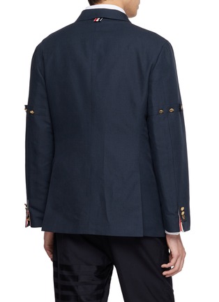 Back View - Click To Enlarge - THOM BROWNE - Double Breasted Unconstructed Wide Shoulder Suit Jacket
