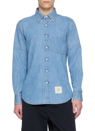 Main View - Click To Enlarge - THOM BROWNE - Armband Denim Shirt