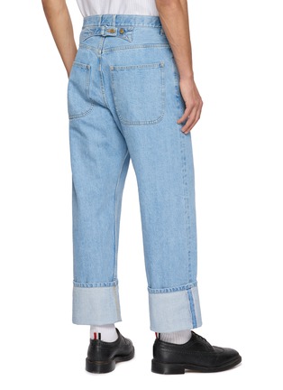 Back View - Click To Enlarge - THOM BROWNE - Washed Japanese Selvedge Denim Jeans