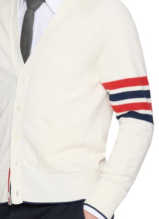  - THOM BROWNE - 4-bar Linen Cotton Cardigan