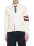 THOM BROWNE 4-bar Linen Cotton Cardigan