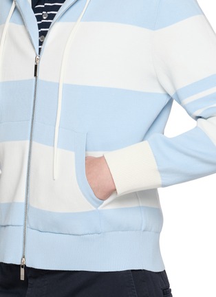  - THOM BROWNE - Hetor 4-Bar Rugby Cotton Blend Zip Up Hoodie