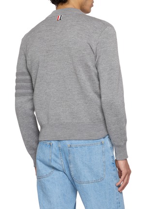 Back View - Click To Enlarge - THOM BROWNE - Ottoman Milano Stitch 4-Bar Bomber Jacket