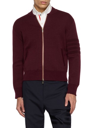 Main View - Click To Enlarge - THOM BROWNE - Ottoman Milano Stitch 4-bar Bomber Jacket