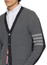  - THOM BROWNE - Baby Cable 4-Bar V-neck Cardigan