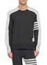 THOM BROWNE 4 Bar Colour Block Crewneck Sweater