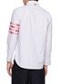 Back View - Click To Enlarge - THOM BROWNE - University Stripe 4-Bar Lobster Cotton Oxford Shirt