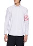 THOM BROWNE University Stripe 4-Bar Lobster Cotton Oxford Shirt