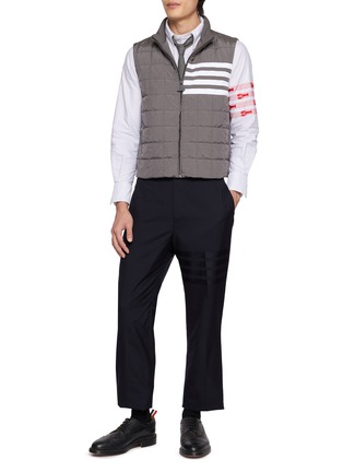 Figure View - Click To Enlarge - THOM BROWNE - University Stripe 4-Bar Lobster Cotton Oxford Shirt