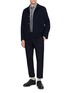 Figure View - Click To Enlarge - THOM BROWNE - Sack Wool Tech Milano Jacket