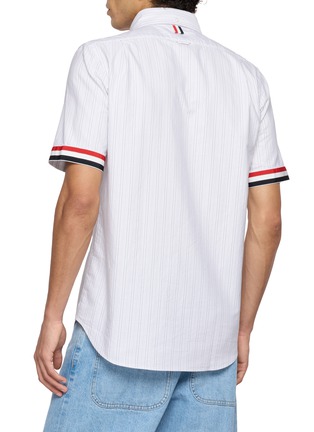 Back View - Click To Enlarge - THOM BROWNE - Alternating Stripe Oxford Shirt