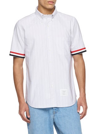 Main View - Click To Enlarge - THOM BROWNE - Alternating Stripe Oxford Shirt