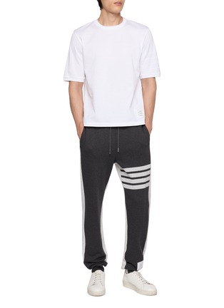Figure View - Click To Enlarge - THOM BROWNE - Ottoman 4-Bar Cotton Jersey T-Shirt