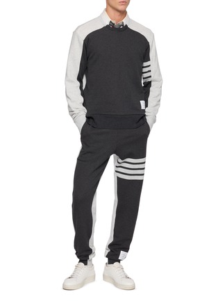 Figure View - Click To Enlarge - THOM BROWNE - 4 Bar Colour Block Sweatpants