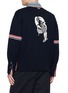 Back View - Click To Enlarge - THOM BROWNE - Rwb Armband Lobster Cotton Jersey Cardigan