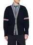 THOM BROWNE Rwb Armband Lobster Cotton Jersey Cardigan