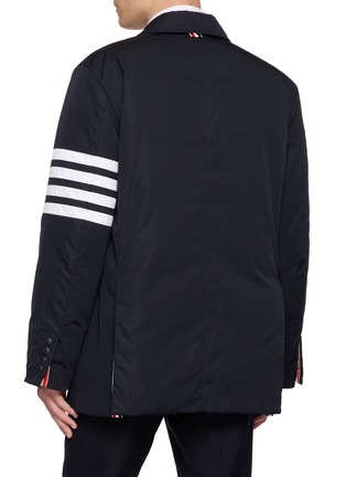 Back View - Click To Enlarge - THOM BROWNE - Single Breasted 4 Bar Snap Front Down Filled Blazer