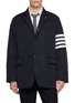 THOM BROWNE Single Breasted 4 Bar Snap Front Down Filled Blazer