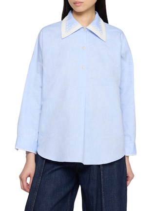 Main View - Click To Enlarge - JUPE BY JACKIE - Zea Embroidered Collar Shirt