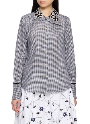 Main View - Click To Enlarge - JUPE BY JACKIE - Bixby Floral Embroidered Shirt