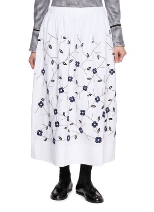 Main View - Click To Enlarge - JUPE BY JACKIE - Champlain Floral Embroidered Midi Skirt