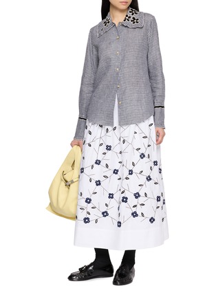 Figure View - Click To Enlarge - JUPE BY JACKIE - Champlain Floral Embroidered Midi Skirt