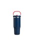Detail View - Click To Enlarge - STANLEY - The Iceflow™ Flip Straw 2.0 Tumbler 30oz — Team Navy Red