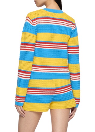 Back View - Click To Enlarge - POSSE - Tammy Striped Cotton Knit Cardigan