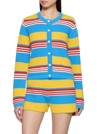 Main View - Click To Enlarge - POSSE - Tammy Striped Cotton Knit Cardigan