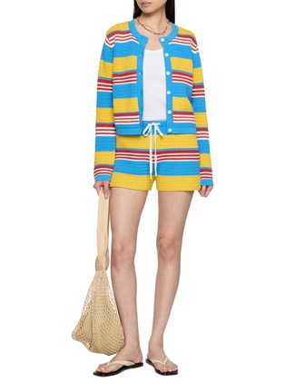 Figure View - Click To Enlarge - POSSE - Tammy Striped Cotton Knit Shorts