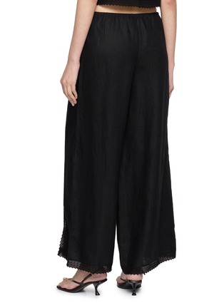 Back View - Click To Enlarge - POSSE - Alfie Lace Trim Linen Pants