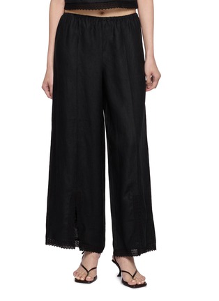 Main View - Click To Enlarge - POSSE - Alfie Lace Trim Linen Pants