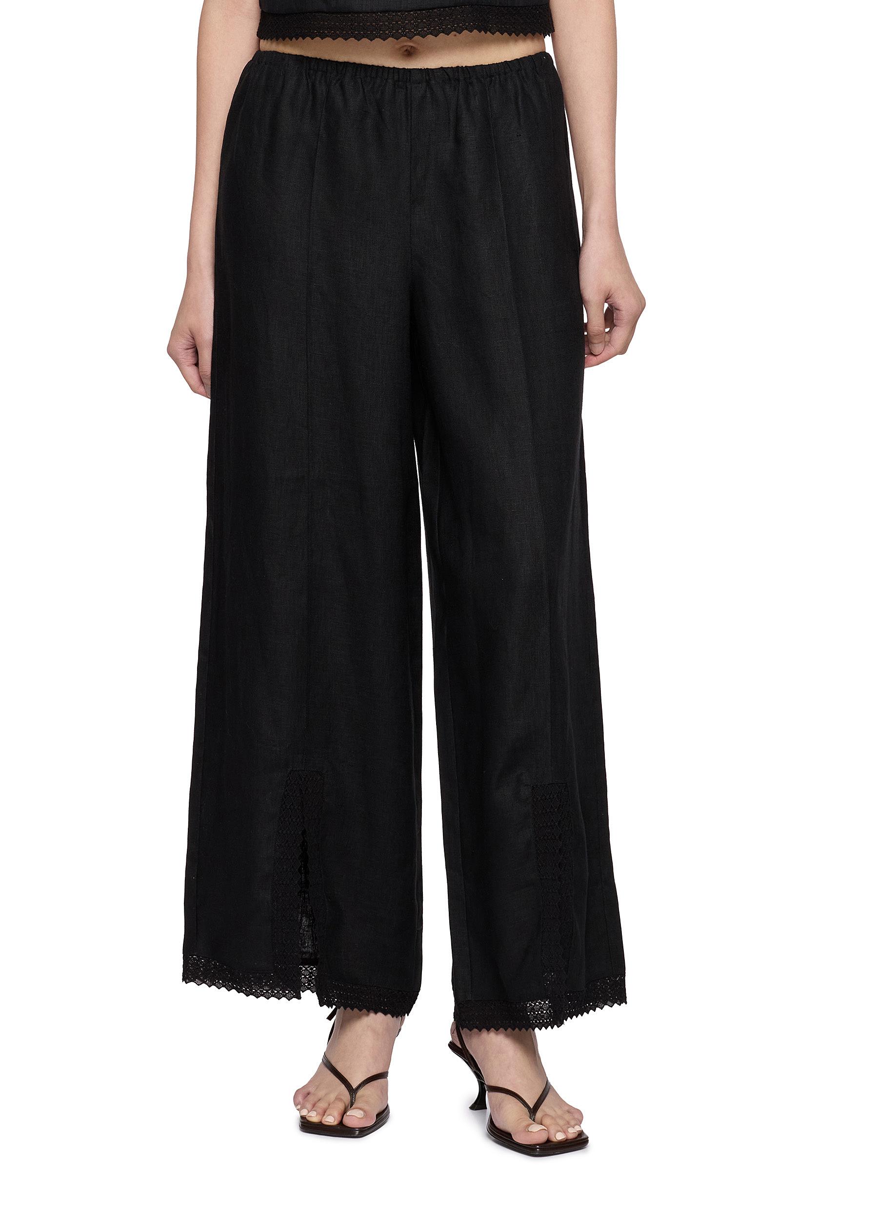 POSSE | Alfie Lace Trim Linen Pants | Women | Lane Crawford