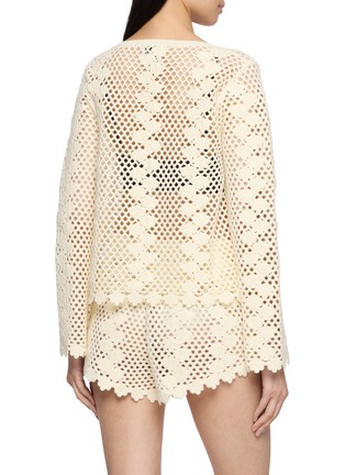 Back View - Click To Enlarge - POSSE - Saskia Crochet Cotton Knit Cardigan