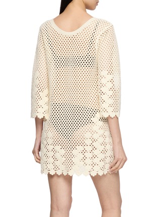 Back View - Click To Enlarge - POSSE - Saskia Crochet Cotton Knit Dress
