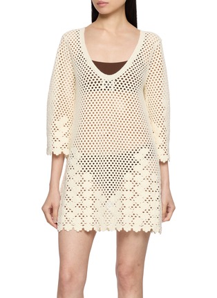 Main View - Click To Enlarge - POSSE - Saskia Crochet Cotton Knit Dress